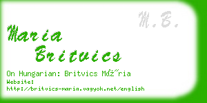 maria britvics business card